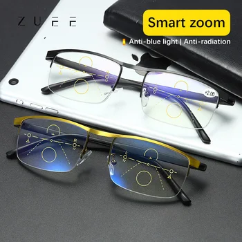 Очила за четене с умен увеличение, прогресивно за мъже и жени, блокиране на синя светлина, Мультифокальные очила за далекогледство с висока разделителна способност, компютърни очила