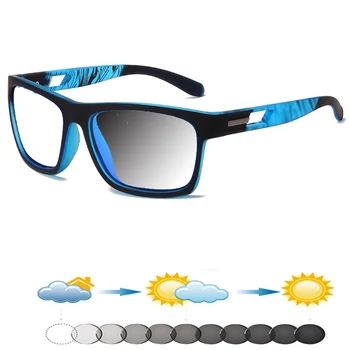 Пълнозърнести носа облицовка в рамка със син принтом ръчно изработени, модни фотохромичните сиви очила за четене от + 0,75 до + 4