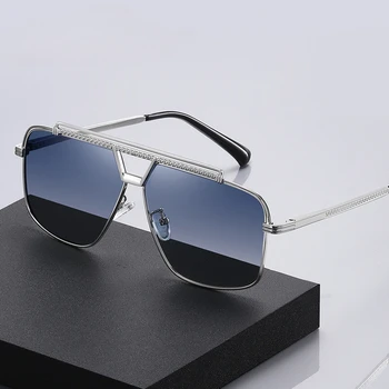 Мъжки топли реколта квадратни слънчеви очила в метални рамки очила в ретро стил за риболов и шофиране, поляризирани слънчеви очила с UV400 за мъже и жени на открито