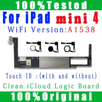 Безплатна дънна платка iCloud A1538 за iPad mini4, отключени Wi-Fi логически такса за iPad mini 4, замяна на дънната платка, без акаунт ID