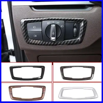 Аксесоари за интериора на колата, декоративна защитна рамка за ключа на фаровете, стикер от ABS-пластмаса, подходящ за новата серия X1/X2/1 2016-2022