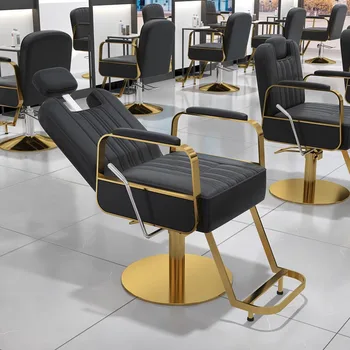 Стол за измиване с възможност за сгъване на облегалката, коса стол, табуретка за салон за красота, регулируема стол за подстригване, мебели за работилница Silla Barberia