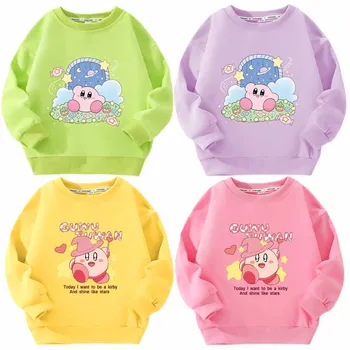 Кърби Карикатура Аниме Детски пролетно-есенен пуловер с дълъг ръкав, пуловер, скъпа детски дрехи за момчета и момичета, потници, блузи