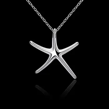 Специална оферта Колие с отложено във формата на морска звезда от сребро 925 проба за жени, подарък за коледа, висококачествени модни декорации за партита
