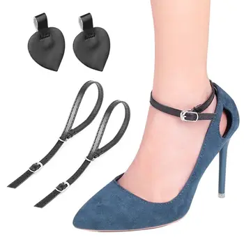 1 Чифт регулируеми връзки за жени на високи токчета, модерен колан за обувки, задържащ глезена, без противоскользящий куп дантели, завязки, лента