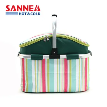 Чанта-хладилник с голям капацитет SANNE 26L, удебелена водоустойчив изолирано чанта, алуминиева скоба Aloy, чанта за обяд за пикник на открито