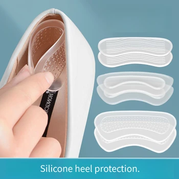 Качествени силиконови средства за защита на петата, дамски обувки, възглавница за петата, средства за грижа за краката, подложки за обувки на високи токчета, регулируема според размера на стелка