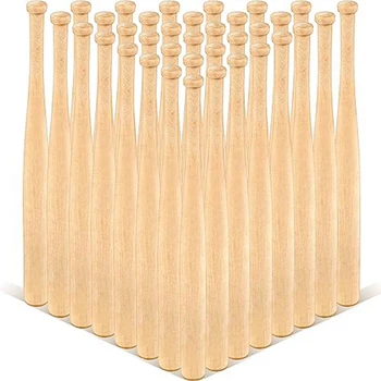36 броя 7-инчови недовършени малки дървени бита, небоядисана дървена бейзболни бухалки за colorization, ключодържател