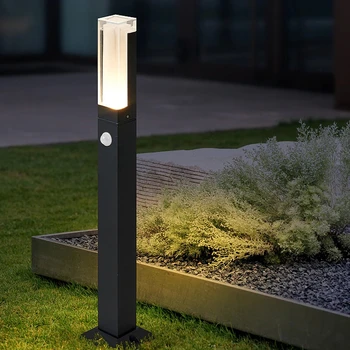 Пейзаж осветление, движението на тревата, градина, модерна градинска водоустойчива лампа, сензорни лампи Tuinverlichting, алуминий