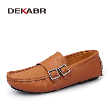 DEKABR/ брандираната кожена ръчно изработени обувки с високо качество, модерен пролетно-есенни лоферы на равна подметка, удобни обувки за шофиране, размер 38-47