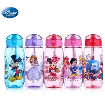 Чаша с изображение на Мики Маус и Мини на Дисни с соломинкой за момчета и момичета, капитан Америка, принцеса София, спортна бутилка за вода, чаши 450 мл