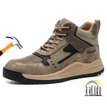 обувки на индустриалната сигурност, мъжки работна обувки със стоманени пръсти, есен-зима, защитни работни обувки със защита от пробиви, работна мъжки защитни обувки, сигурност