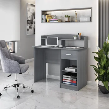 Модерен офис бюро с чекмедже, сив shower mesa десктоп офис бюро