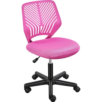 Офис стол SMILE MART, с регулируеми подлакътници, със средна облегалка, розово-червено игралното стол, офис стол
