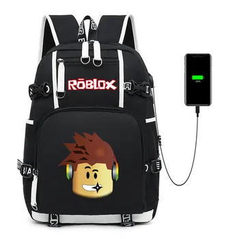 Roblox World USB, училищна чанта за тийнейджъри голям капацитет, за мъже и жени, за отдих, за пътуване, раница с цип, подарък за рожден ден