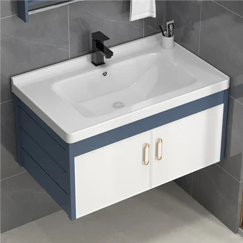 Просторен алуминиев шкаф за мивка, хол, баня, монтиране на вградени мивка, малка баня, керамичен умивалник