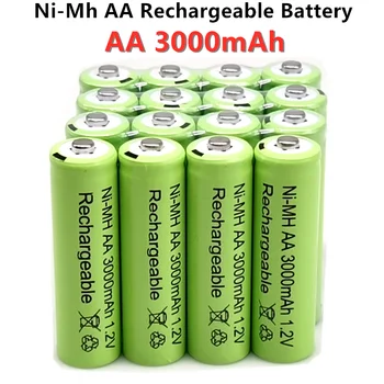 1.2 AA 3000 mah NiMH 1.2 акумулаторни батерии Зелена батерия Градински соларни лампа led фенерче